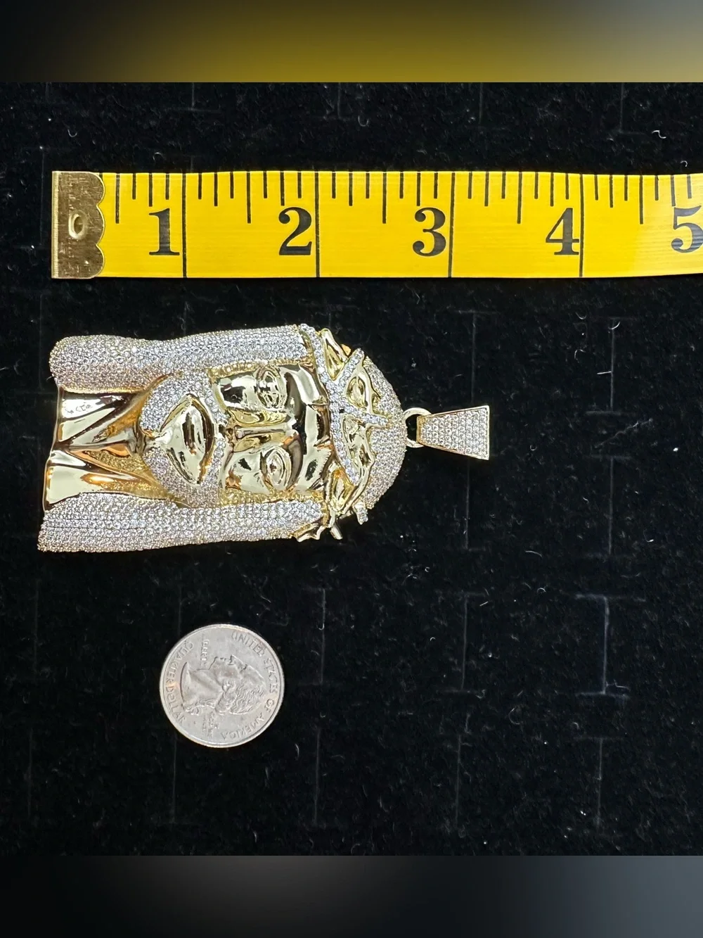 New Gold plated cz Jesus Head Pendant Charm